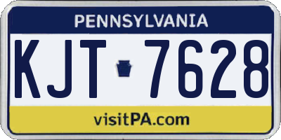 PA license plate KJT7628