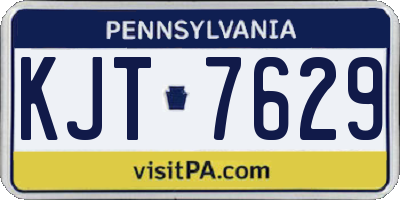 PA license plate KJT7629