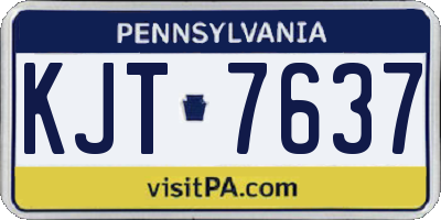 PA license plate KJT7637