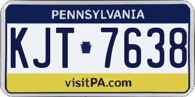 PA license plate KJT7638