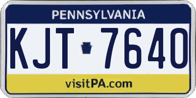 PA license plate KJT7640