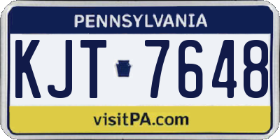 PA license plate KJT7648