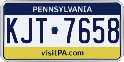 PA license plate KJT7658