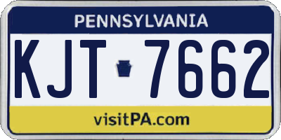 PA license plate KJT7662