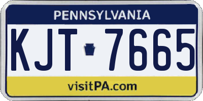 PA license plate KJT7665