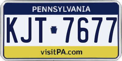 PA license plate KJT7677