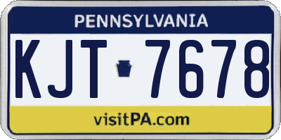 PA license plate KJT7678