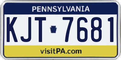PA license plate KJT7681