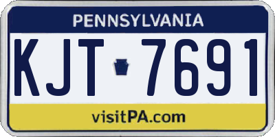 PA license plate KJT7691