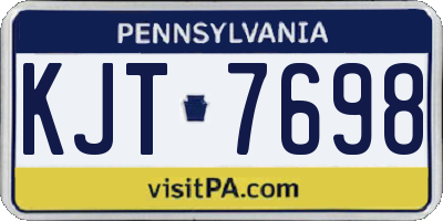 PA license plate KJT7698