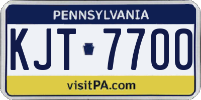 PA license plate KJT7700