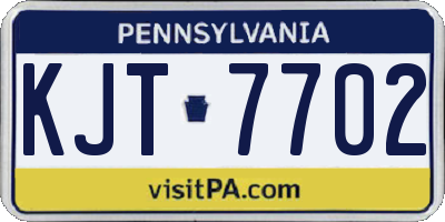 PA license plate KJT7702