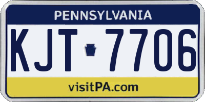 PA license plate KJT7706