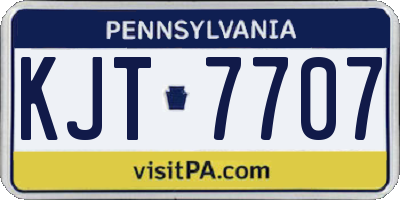 PA license plate KJT7707