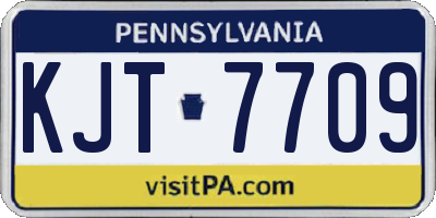 PA license plate KJT7709