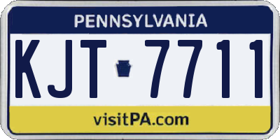 PA license plate KJT7711