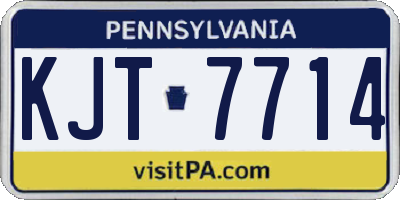 PA license plate KJT7714