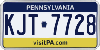 PA license plate KJT7728