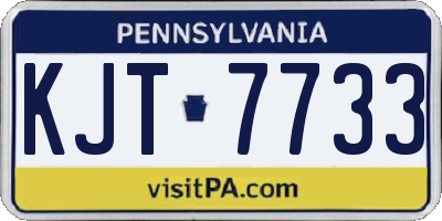 PA license plate KJT7733