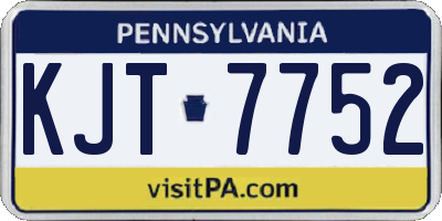 PA license plate KJT7752