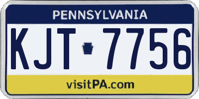 PA license plate KJT7756