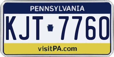 PA license plate KJT7760