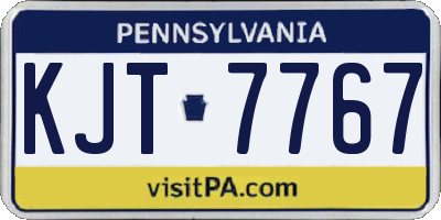 PA license plate KJT7767