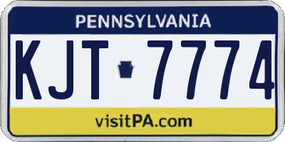 PA license plate KJT7774