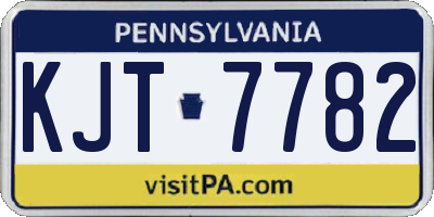 PA license plate KJT7782