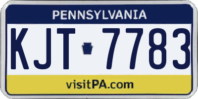 PA license plate KJT7783