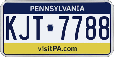 PA license plate KJT7788