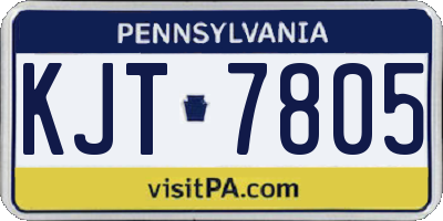 PA license plate KJT7805