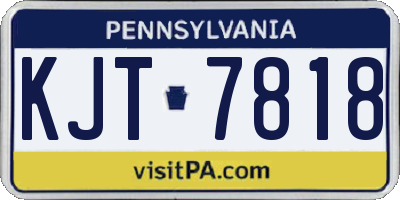 PA license plate KJT7818