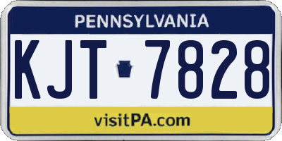PA license plate KJT7828