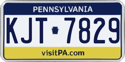 PA license plate KJT7829