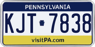 PA license plate KJT7838
