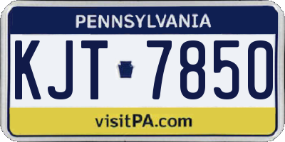 PA license plate KJT7850