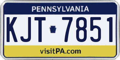 PA license plate KJT7851