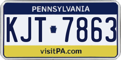 PA license plate KJT7863