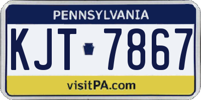PA license plate KJT7867