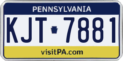 PA license plate KJT7881