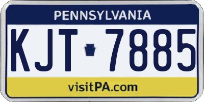 PA license plate KJT7885