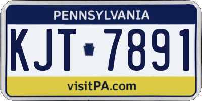 PA license plate KJT7891