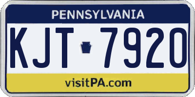 PA license plate KJT7920