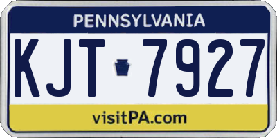 PA license plate KJT7927