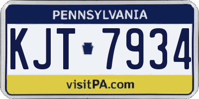 PA license plate KJT7934