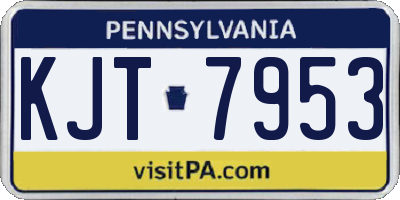PA license plate KJT7953