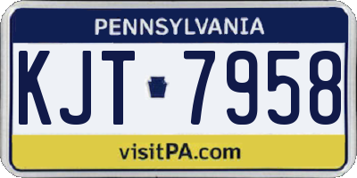 PA license plate KJT7958