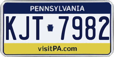 PA license plate KJT7982