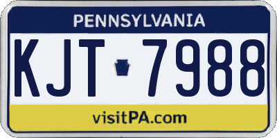 PA license plate KJT7988